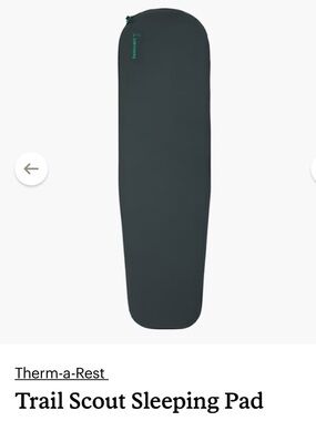 NWT Therm-a-Rest Trail Scout Sleeping Pad — Dark Gray